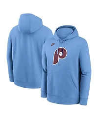 Nike Men's Light Blue Philadelphia Phillies Cooperstown Collection Logo Club Pullover Hoodie
