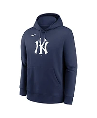 Nike Men's Navy New York Yankees Logo Club Fleece Pullover Hoodie