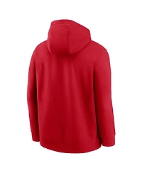 Nike Men's Red Cincinnati Reds Logo Club Fleece Pullover Hoodie