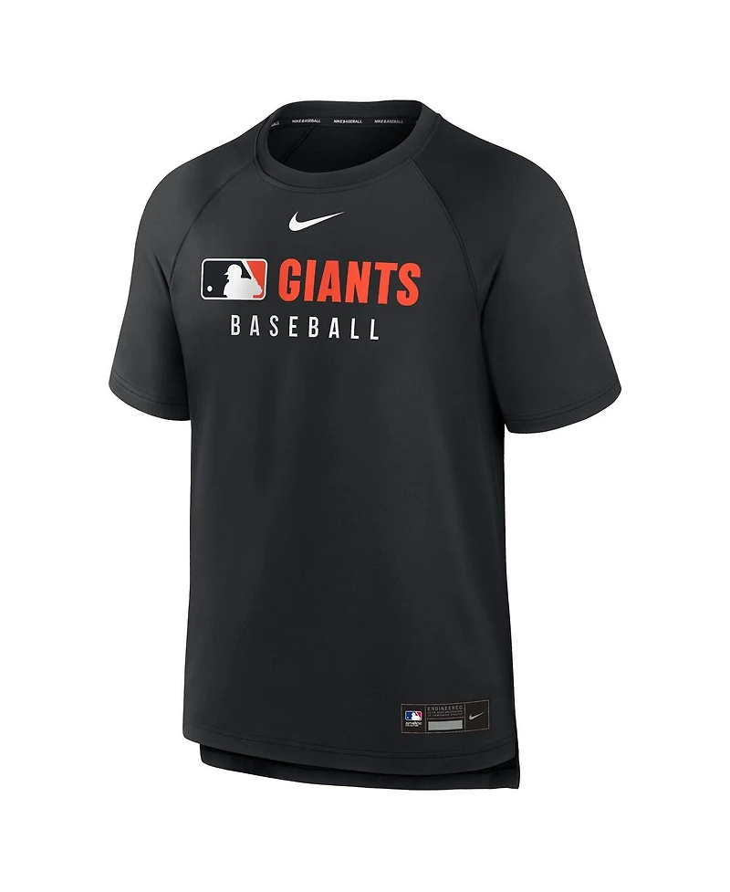 Nike Men's Black San Francisco Giants Authentic Collection Pregame Raglan Performance T-Shirt