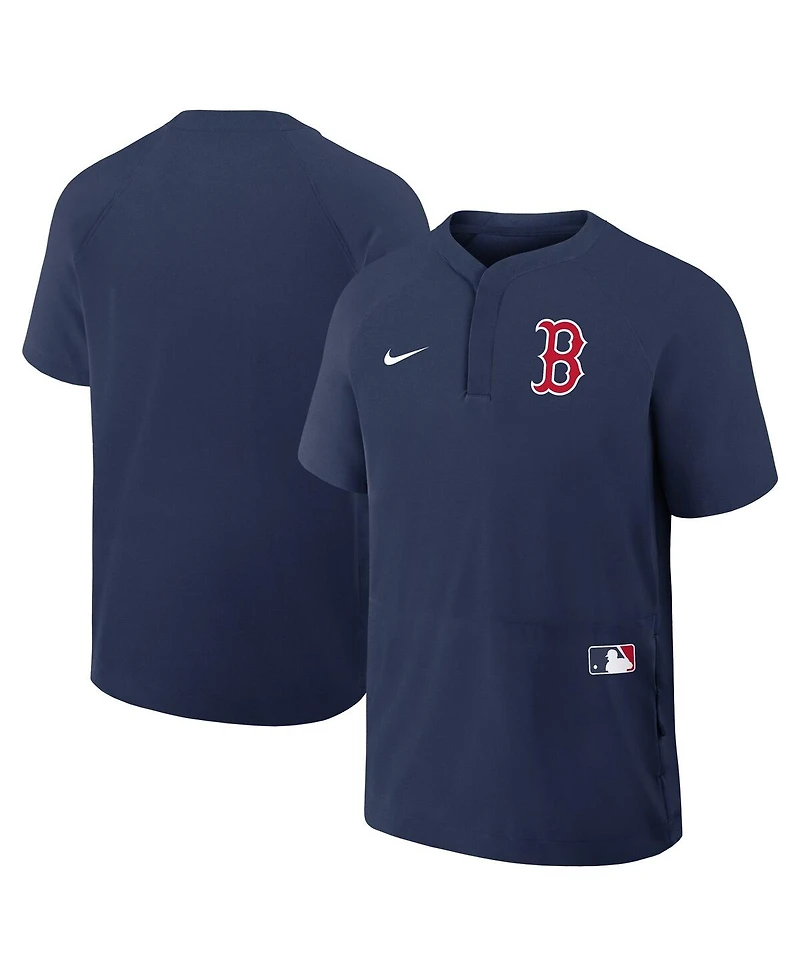 Nike Men's Navy Boston Red Sox Authentic Collection Raglan Short Sleeve Windshirt