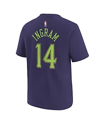 Nike Big Boys and Girls Brandon Ingram Purple New Orleans Pelicans 2024/25 City Edition Name Number T-Shirt