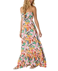 O'Neill Juniors' Isadora Printed Strapless Maxi Dress