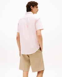 Tommy Hilfiger Men's Big & Tall Relaxed Fit Short Sleeve Button-Down Garment Dyed Oxford Shirt