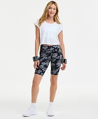 Id Ideology Women's Abstract-Print Studio Bike Shorts, Exclusively at Macy's