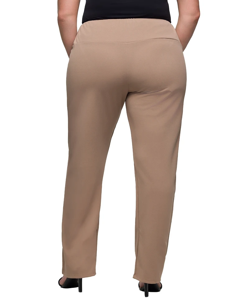 24seven Comfort Apparel Plus Comfortable Stretch High Waist Pants