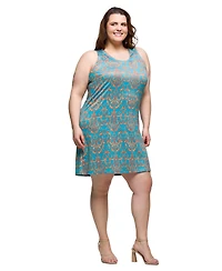 24seven Comfort Apparel Plus Sleeveless Knee Length Shift Dress