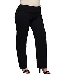 24seven Comfort Apparel Plus Comfortable Stretch High Waist Pants