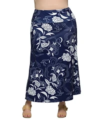24seven Comfort Apparel Plus Elastic Waist A-Line Maxi Skirt