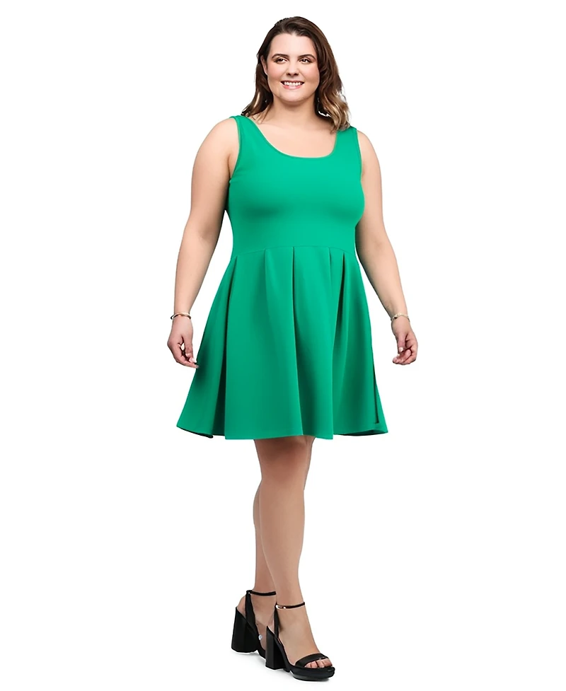 24seven Comfort Apparel Plus Sleeveless Dress with Pockets