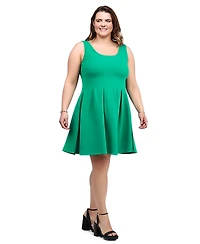 24seven Comfort Apparel Plus Sleeveless Dress with Pockets