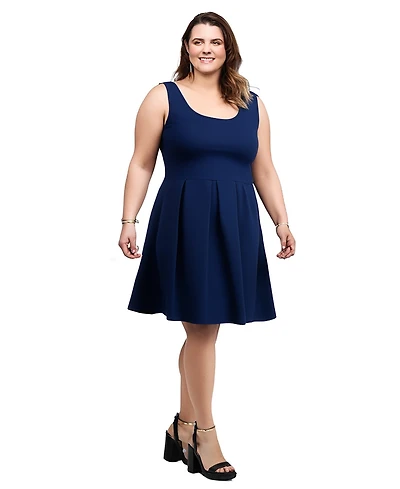 24seven Comfort Apparel Plus Sleeveless Dress with Pockets