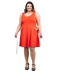 24seven Comfort Apparel Plus Sleeveless Dress with Pockets