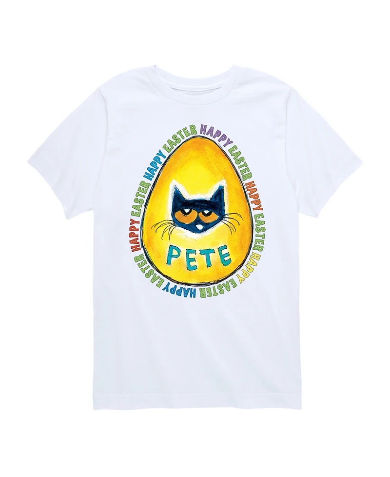 Pete The Cat Toddler and Big Boys Easter Egg Graphic T-Shirt