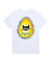 Pete The Cat Toddler and Big Boys Easter Egg Graphic T-Shirt