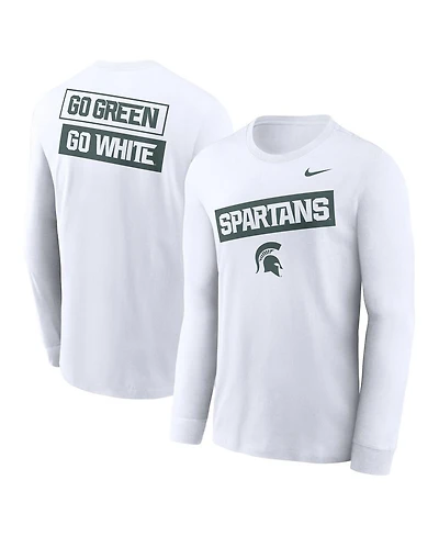 Nike Men's White Michigan State Spartans Two-Hit Classic Location Long Sleeve T-Shirt