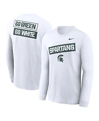 Nike Men's White Michigan State Spartans Two-Hit Classic Location Long Sleeve T-Shirt
