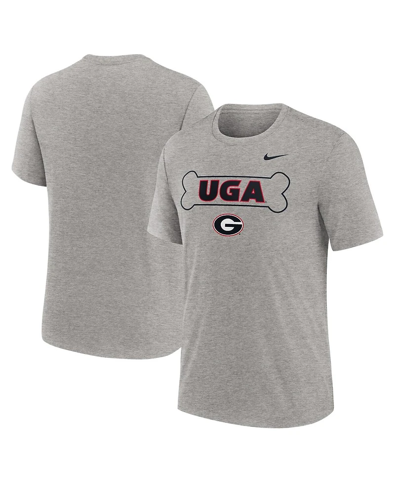 Nike Men's Heather Gray Georgia Bulldogs Campus Local Tri-Blend T-Shirt