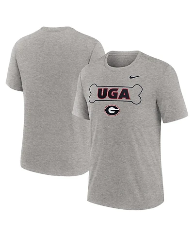 Nike Men's Heather Gray Georgia Bulldogs Campus Local Tri-Blend T-Shirt