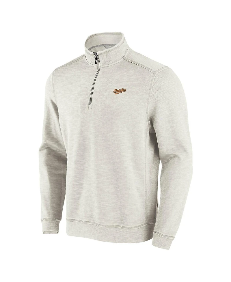 Tommy Bahama Men's Cream Baltimore Orioles Sport Tobago Bay Tri-Blend Half-Zip Sweatshirt