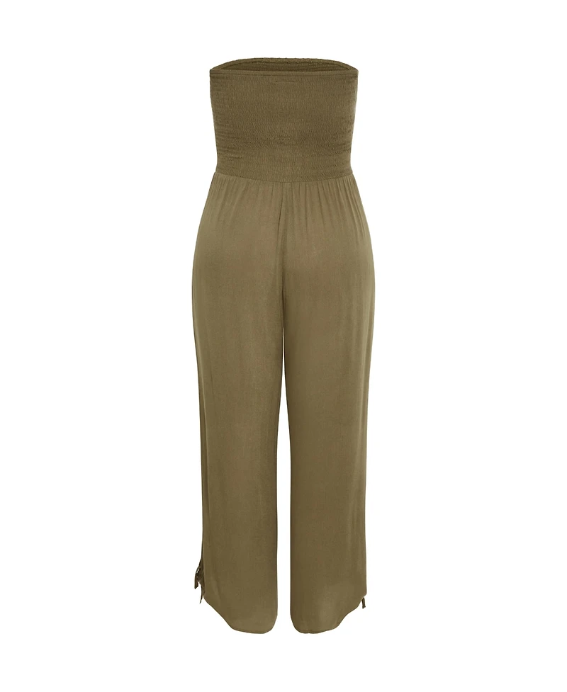 City Chic Plus Smocked Jumpsuit
