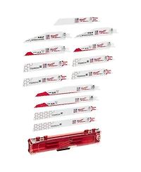 Milwaukee Sawzall Demolition Wood and Metal Cutting Bi-Metal Reciprocating Blade - 12 Piece Set - 49-22-1129