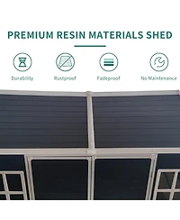 Mondawe 8x4ft Outdoor Storage Shed with Floor and 2 Windows