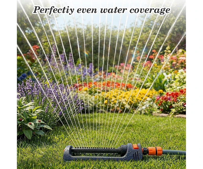 Lawn Sprinkler Oscillating Sprinkler Automatic Swing Adjustable Spray Angle Courtyard Garden Watering Grey