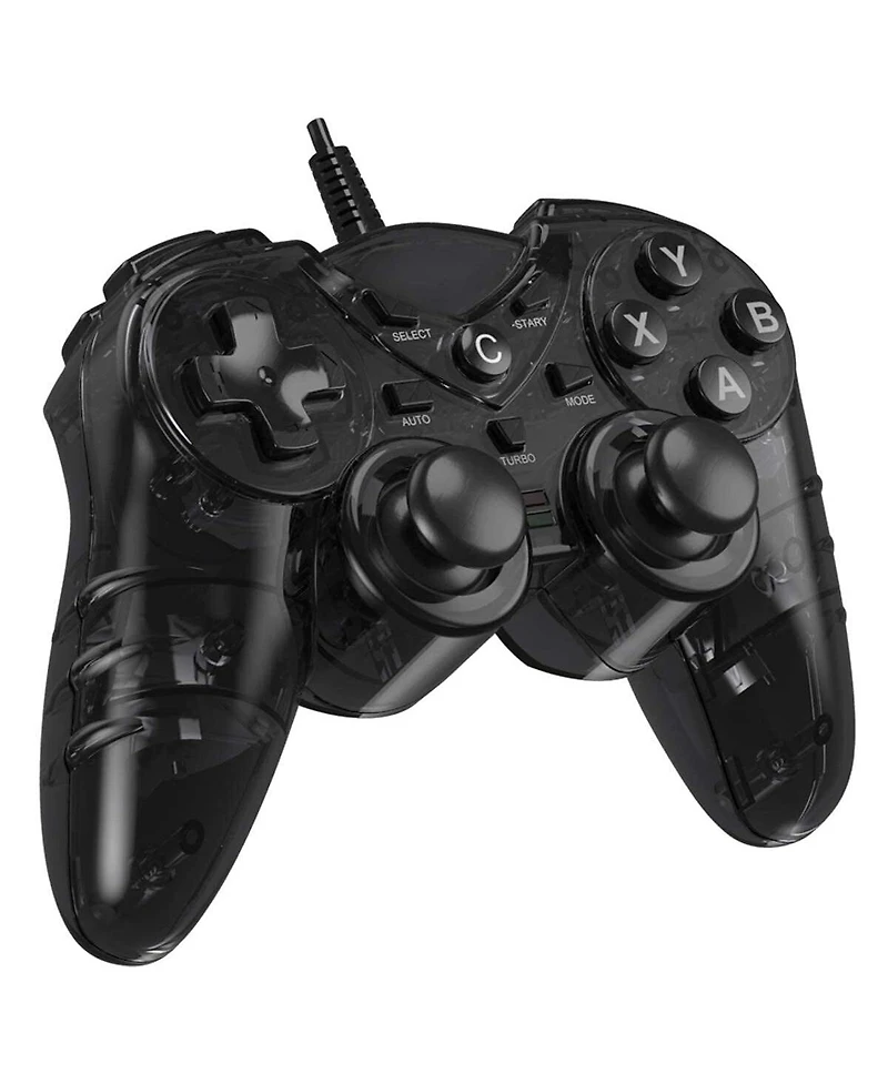 1pc Black Translucent Dual Vibration Usb Wired Game Controller for PS3 Pc Tv Box