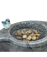 27" H Bird Bath with Birdseed Feeder Compartment