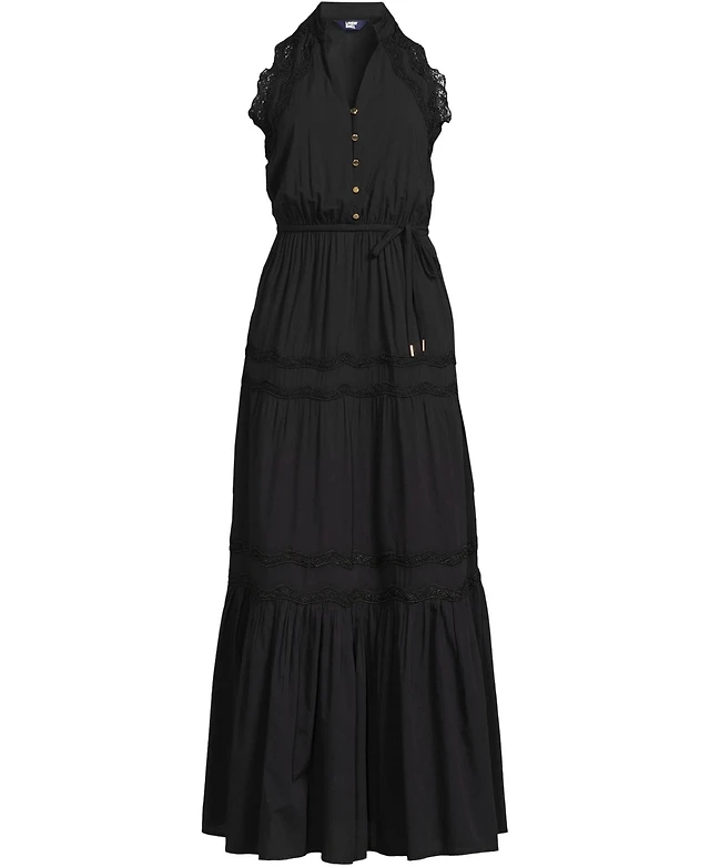 lands end knit maxi dress Lands' End | Dresses | Lands End Womens Sleeveless Knit Maxi Dress Radiant Navy Dot Stripe