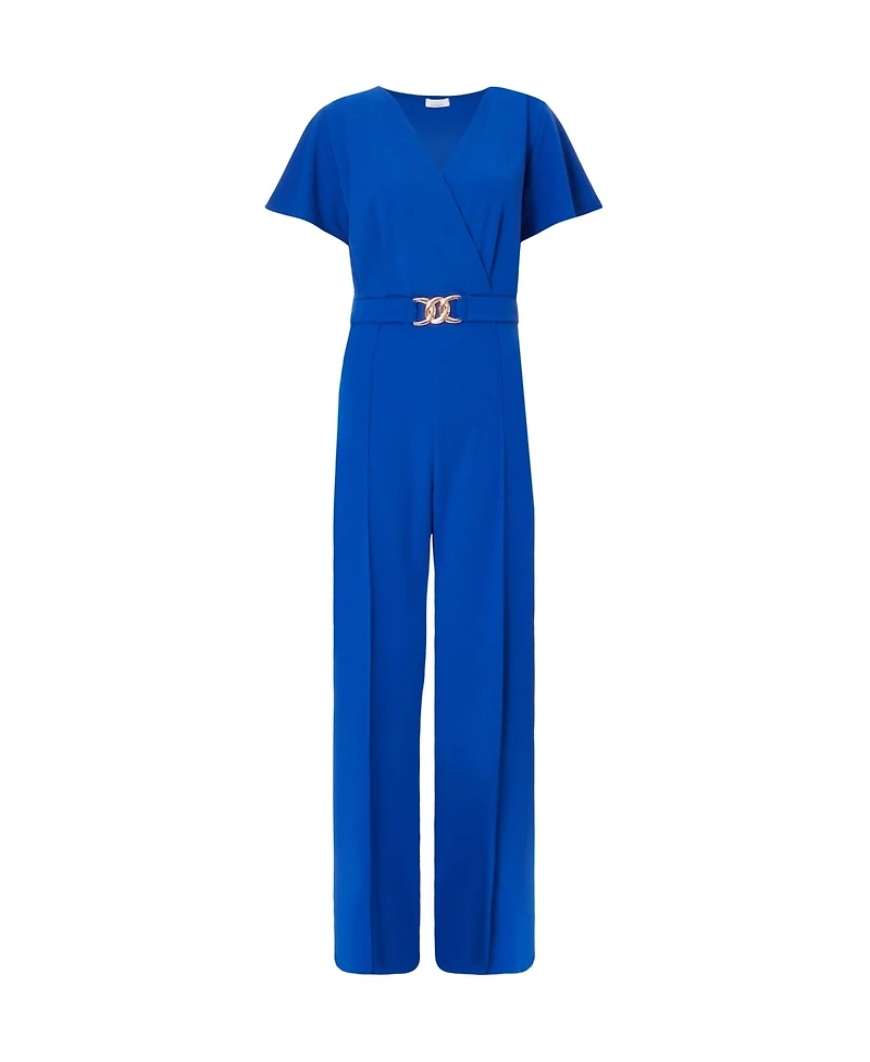 Quiz Women's Scuba Crepe Wrap Front Palazzo Jumpsuit