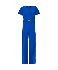 Quiz Women's Scuba Crepe Wrap Front Palazzo Jumpsuit
