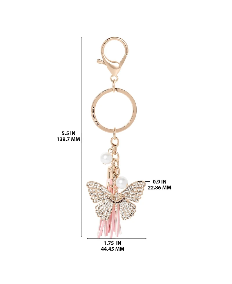 Juicy Couture Butterfly Charm Keychain with Pearls