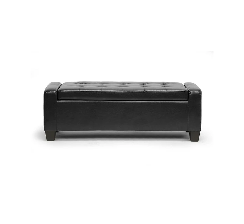 Baxton Studio Manchester Black Ottoman