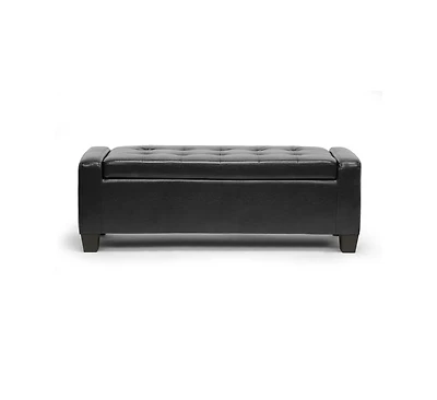 Baxton Studio Manchester Black Ottoman