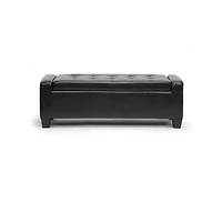 Baxton Studio Manchester Black Ottoman