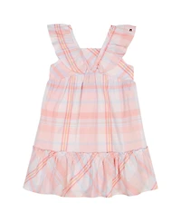 Tommy Hilfiger Toddler and Little Girls Madras Plaid Peasant Midi Dress