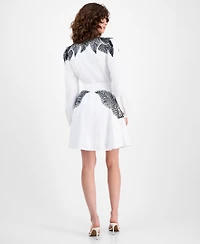 I.n.c. International Concepts Women's Palm Embellished Long-Sleeve Mini Dress, Macy's Exclusive