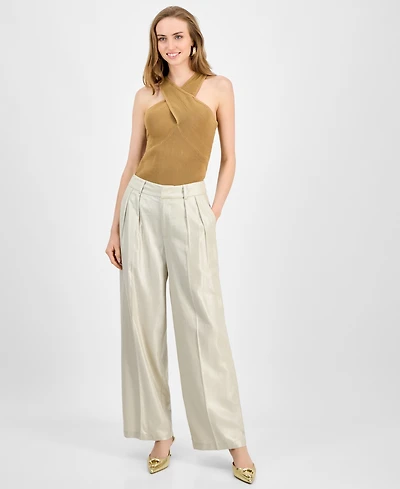 I.n.c. International Concepts Women's Metallic Linen Pants, Macy's Exclusive