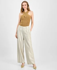 I.n.c. International Concepts Women's Metallic Linen Pants, Macy's Exclusive