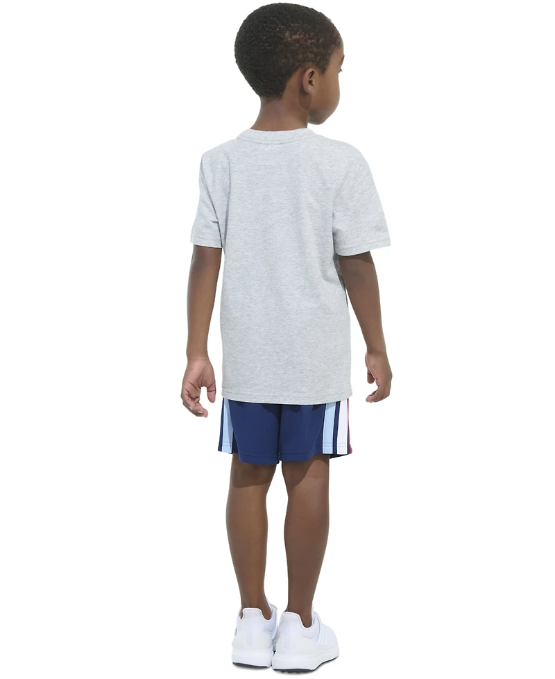 adidas Toddler & Little Boys Graphic T-Shirt Stripe Shorts