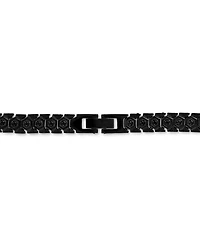 Esquire Men's Jewelry Cubic Zirconia Honeycomb Link 24" Necklace Black Ip Stainless Steel, Exclusively at Macy's