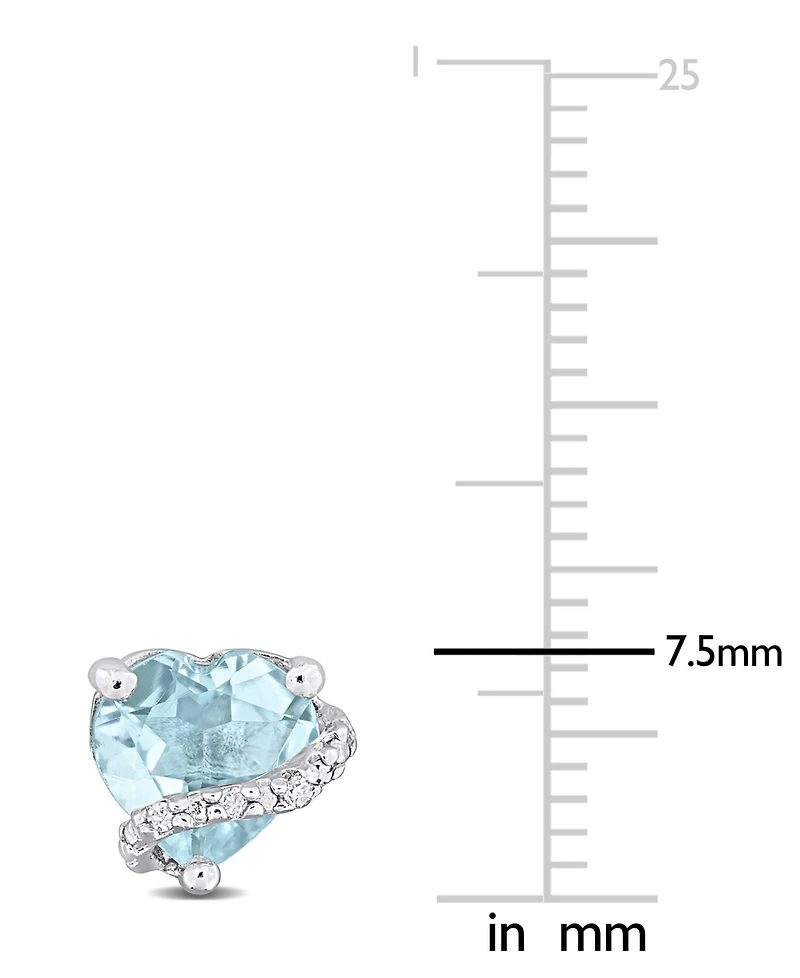 Delmar Lab-Created Pink Sapphire (2 ct. t.w.) & Diamond Accent Heart Stud Earrings Rose Gold-Plated Sterling Silver (Also Blue Topaz Green Qua