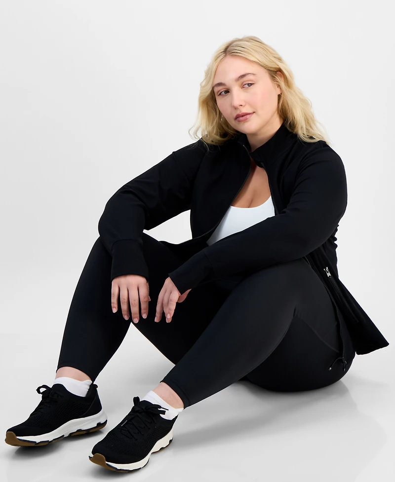 Id Ideology Plus Soft Flex Solid Full-Zip Jacket, Created for Macy's