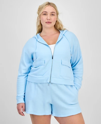 Id Ideology Plus Cropped Full-Zip Hoodie, Exclusively at Macy's