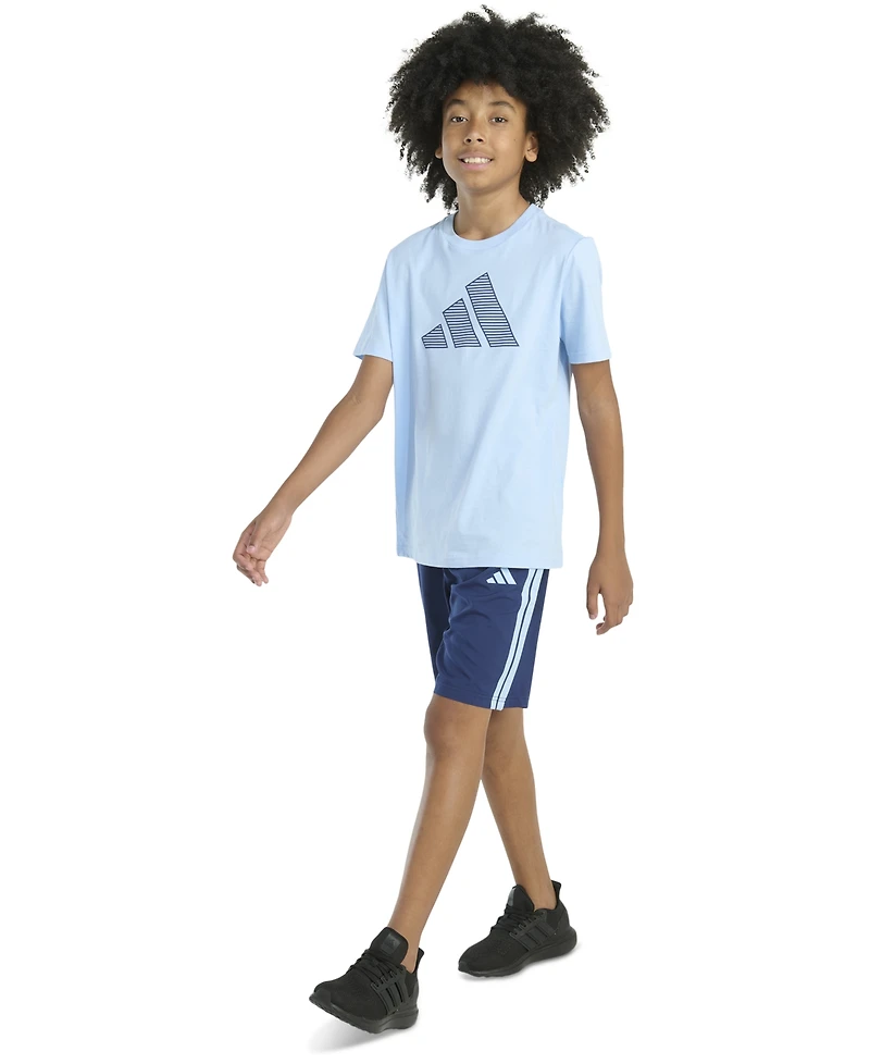 adidas Big Boys 2-Piece Short Sleeve T-Shirt and Woven Shorts Set