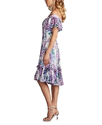 Tadashi Shoji Women's Breeze Floral Print Chiffon Dress