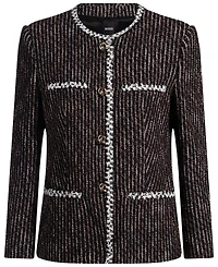Boss by Hugo Women's Multicolored Boucle Slim-Fit Blazer