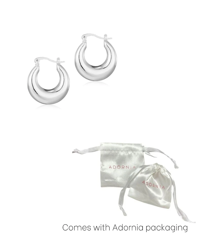 Adornia Silver Domed Hoop Earrings